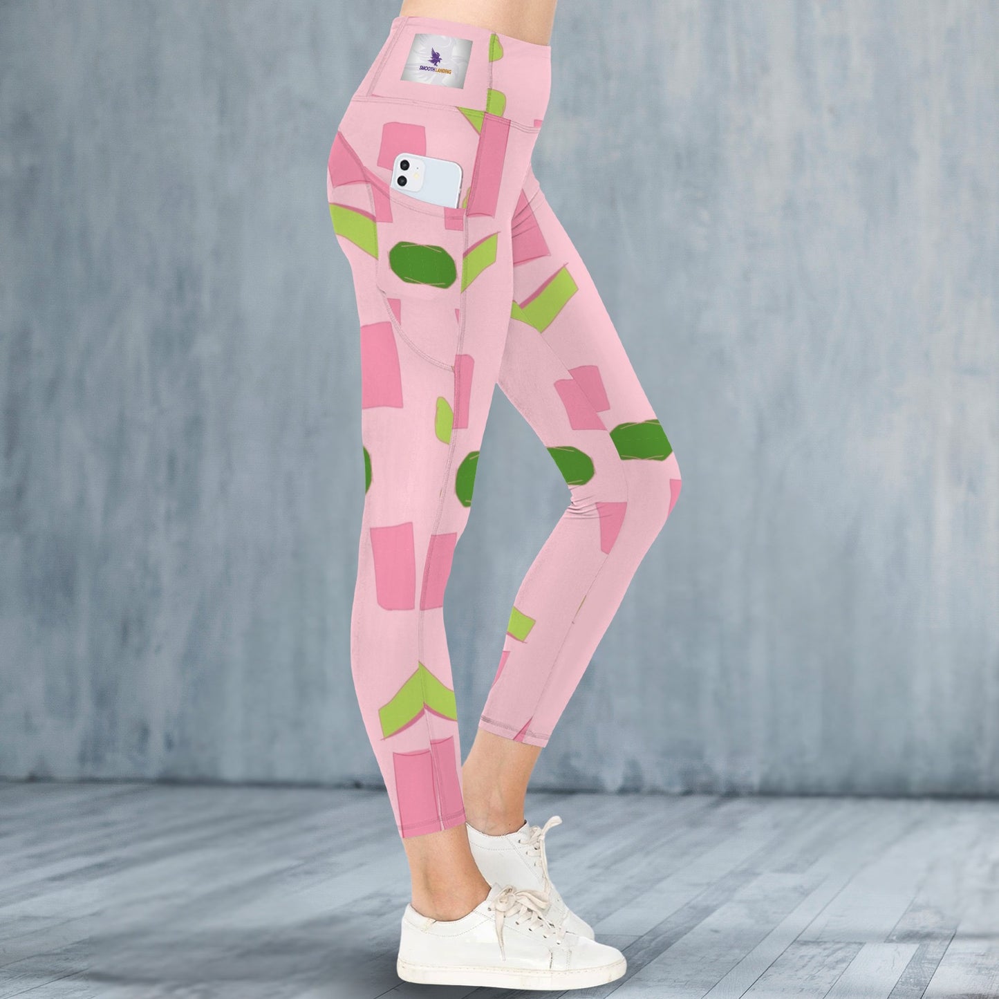Pink and Green 13 - Leggings